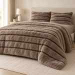 Prestige Home Taupe Plush Comforter Set – 4 Pieces -230 × 250 CM - Image 3