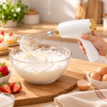 SHISK Cordless Electric Hand Mixer 23W – Rechargeable Egg Beater with 2 Attachments - Image 3