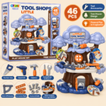 Kids Tree House Tool Workshop Playset – 46 Pcs - Image 2