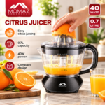 Momaz Electric Citrus Juicer 40W 700ml – Orange & Lemon Juicer - Image 2