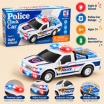 Police Pickup Truck Toy with Clock, Lights & Sound – Kids 3+ - Image 3