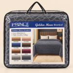 Prince Deep Golden Moon Embossed Blanket – Dark Grey – 180 x 230 cm - Image 3