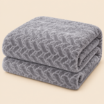 Prince Deep Golden Moon Embossed Blanket – Light Grey – 180 x 230 cm - Image 3