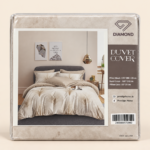 Diamond Palm Leaf Duvet Cover Set 3 Pieces – Single Beige - Image 3