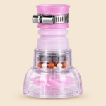 360° Rotating Anti-Splash Faucet Extender with Water Filter – Pink - Image 4
