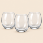 Denali Round Drinking Glasses 400ml – Set of 3 Clear Tumblers