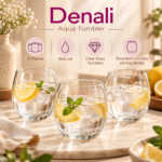 Denali Round Drinking Glasses 400ml – Set of 3 Clear Tumblers - Image 2
