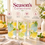 Floral Printed Drinking Glasses 250ml – Set of 6 - Image 2