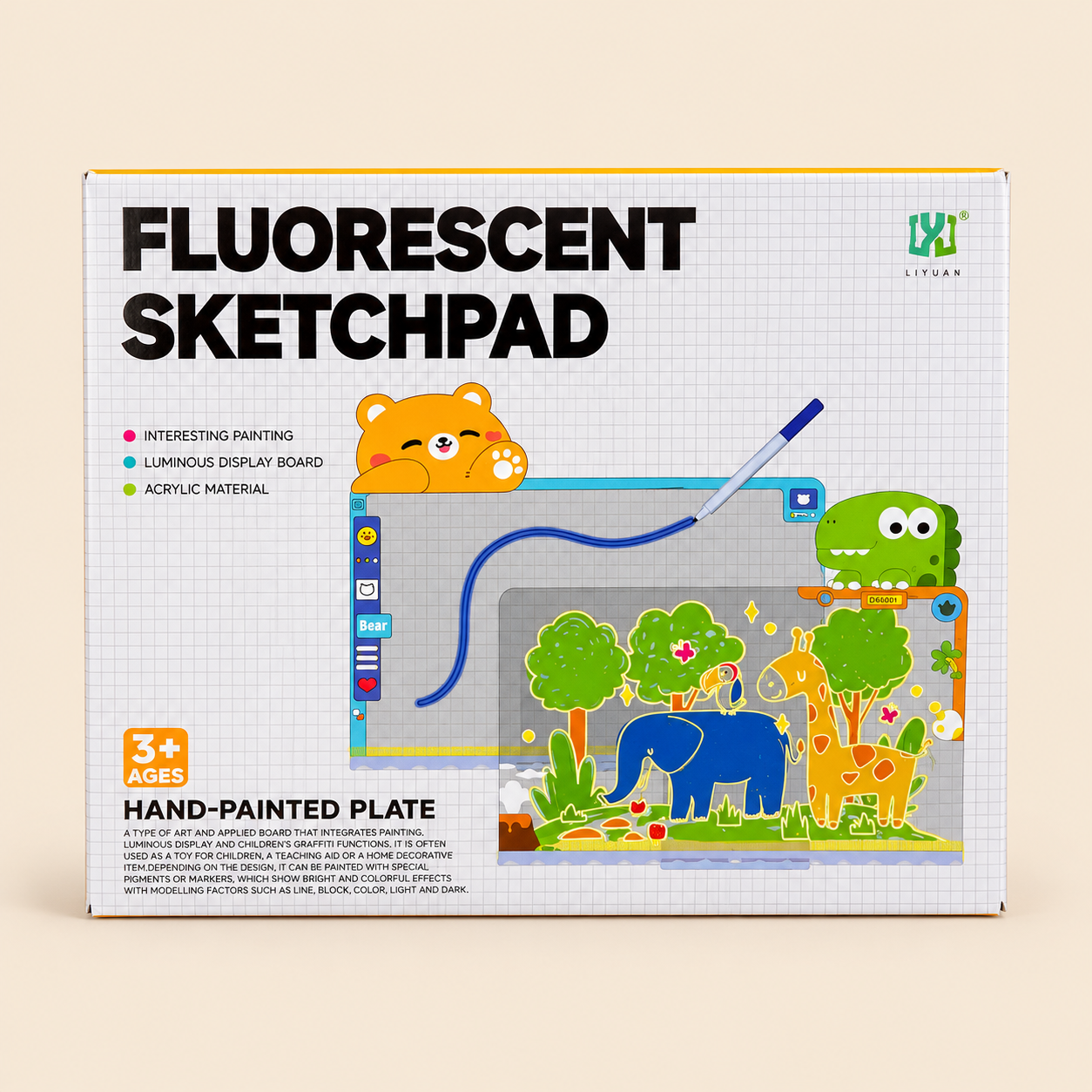 fluorescent sketchpad Fluorescent Sketchpad – Light-Up Drawing Board for Kids - Image 1