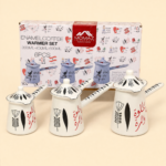 MOMAZ Arabic Coffee Enamel Warmer Set – 3 Pieces