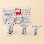 MOMAZ Arabic Calligraphy Enamel Coffee Warmer Set – 3 Pieces
