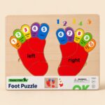 Tooky Toy Wooden Foot Puzzle Educational Learning Toy – 17PCS