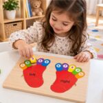 Tooky Toy Wooden Foot Puzzle Educational Learning Toy – 17PCS - Image 3