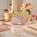 Transparent Makeup Bag Set with Glitter Heart Print – 2PCS - Image 2