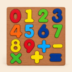 Number Puzzle Board 0–9 with Math Symbols for Kids