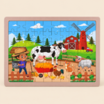 Farm Animals Puzzle with Frame for Kids 22* 30 cm