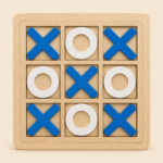 Wooden Game – Blue & White XO Board 30*30 cm