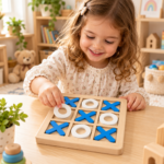 Wooden Game – Blue & White XO Board 30*30 cm - Image 2
