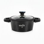 Hinox 20cm Black Granite Non-Stick Cooking Pot with Heat-Insulated Handles - Image 4