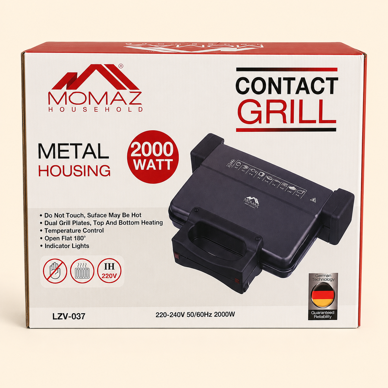 Momaz Household Contact Grill 2000W - Image 1