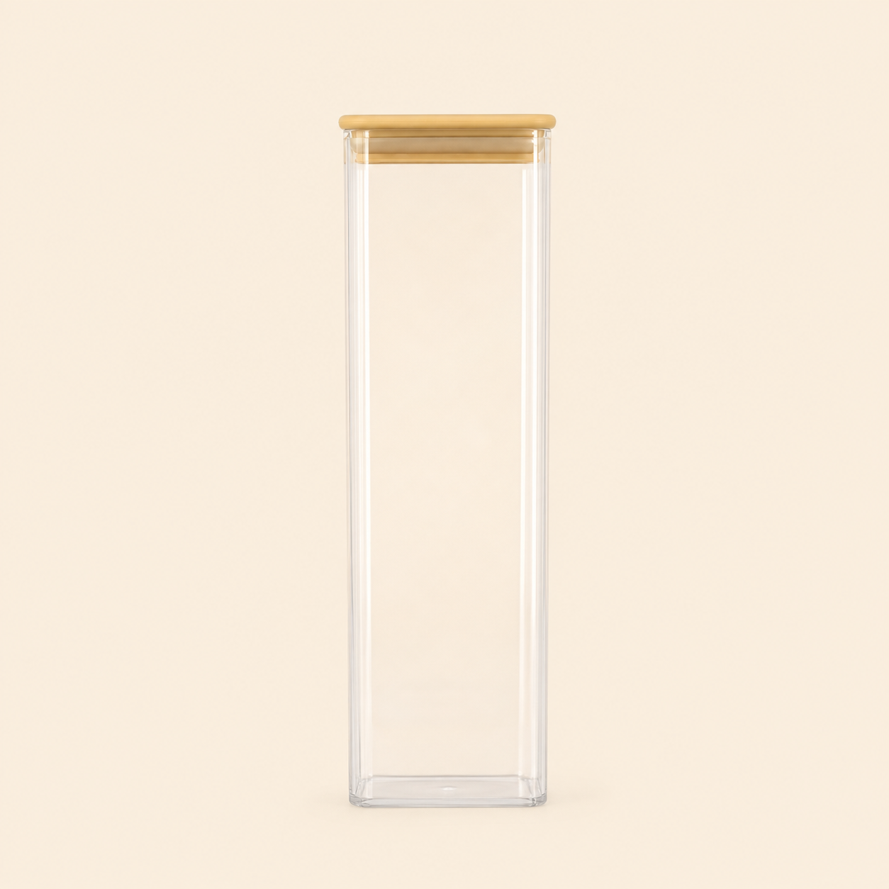 all Glass Food Storage Jar with Airtight Bamboo Lid - Image 1