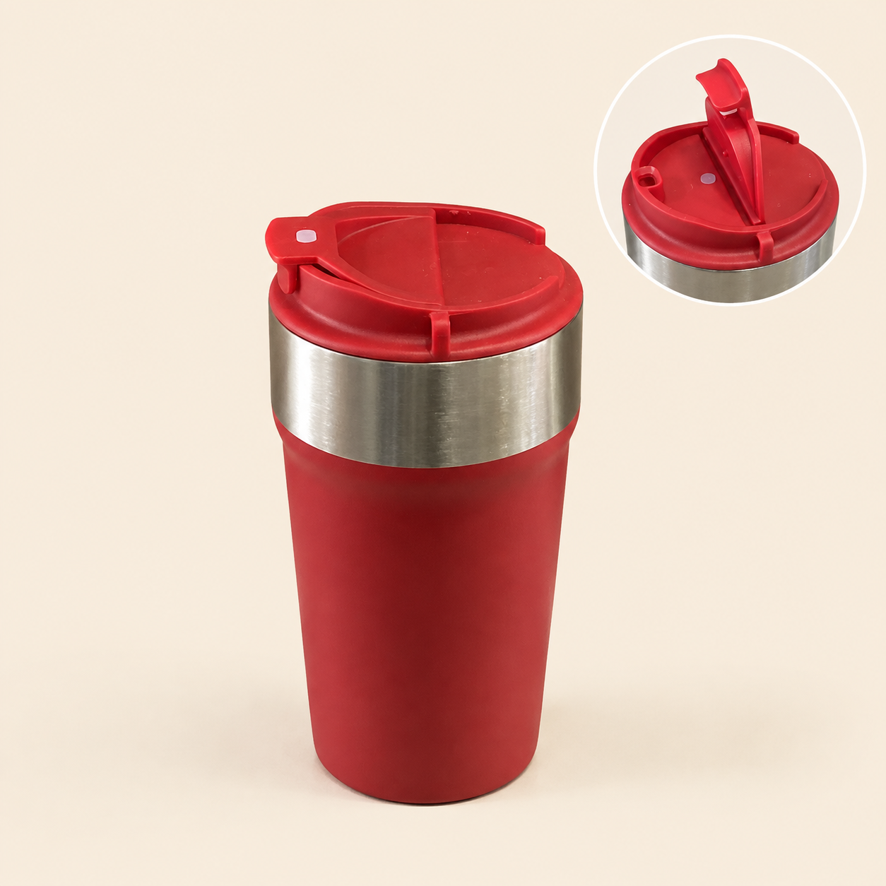 500ml Stainless Steel Travel Mug with Flip-Top Lid – Reusable Coffee & Tea Cup - Image 1