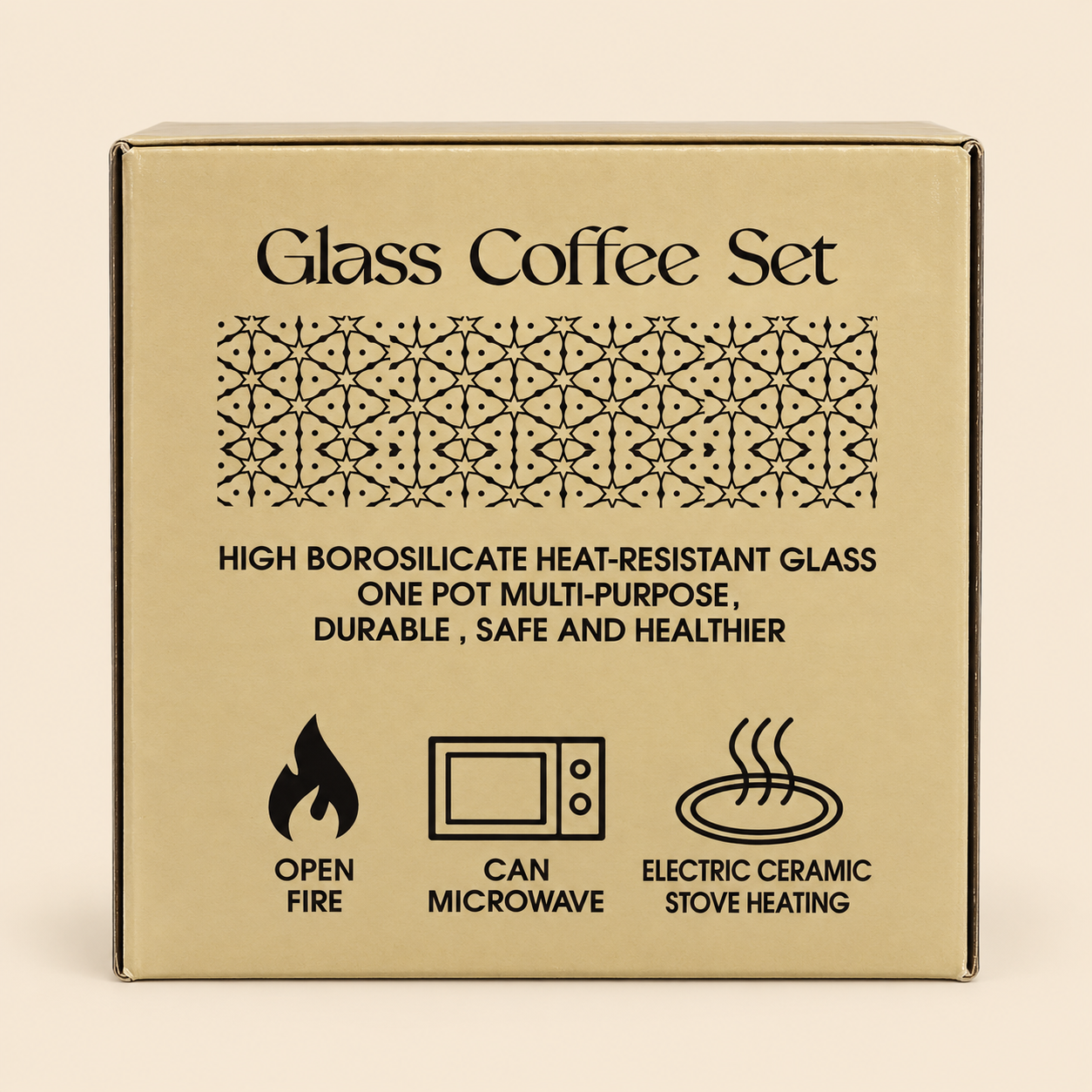Heat-Resistant Borosilicate Glass Coffee Pot with Wooden Lid & Long Handle – Arabic & Turkish Coffee Maker - Image 3