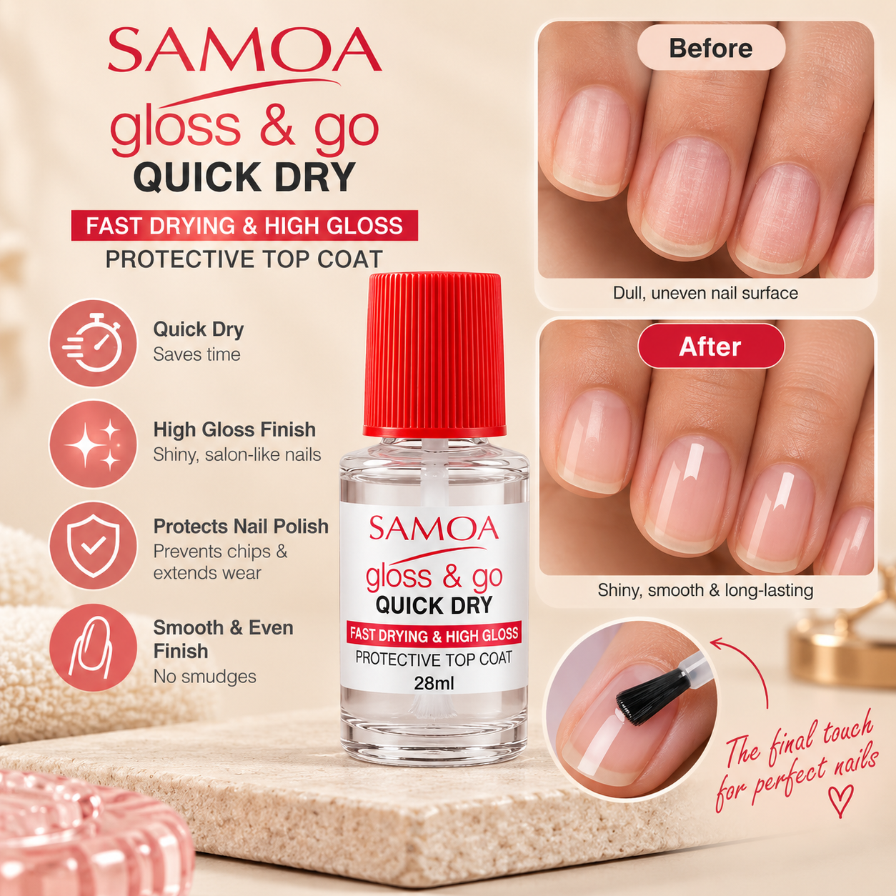 Samoa Gloss & Go Quick Dry – 28ml - Image 2