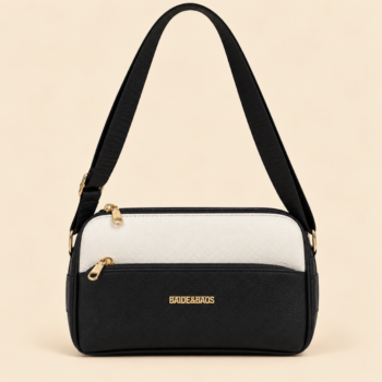 Shoulder Bag with Two-Tone Design and Front Pocket – Baide & Baos