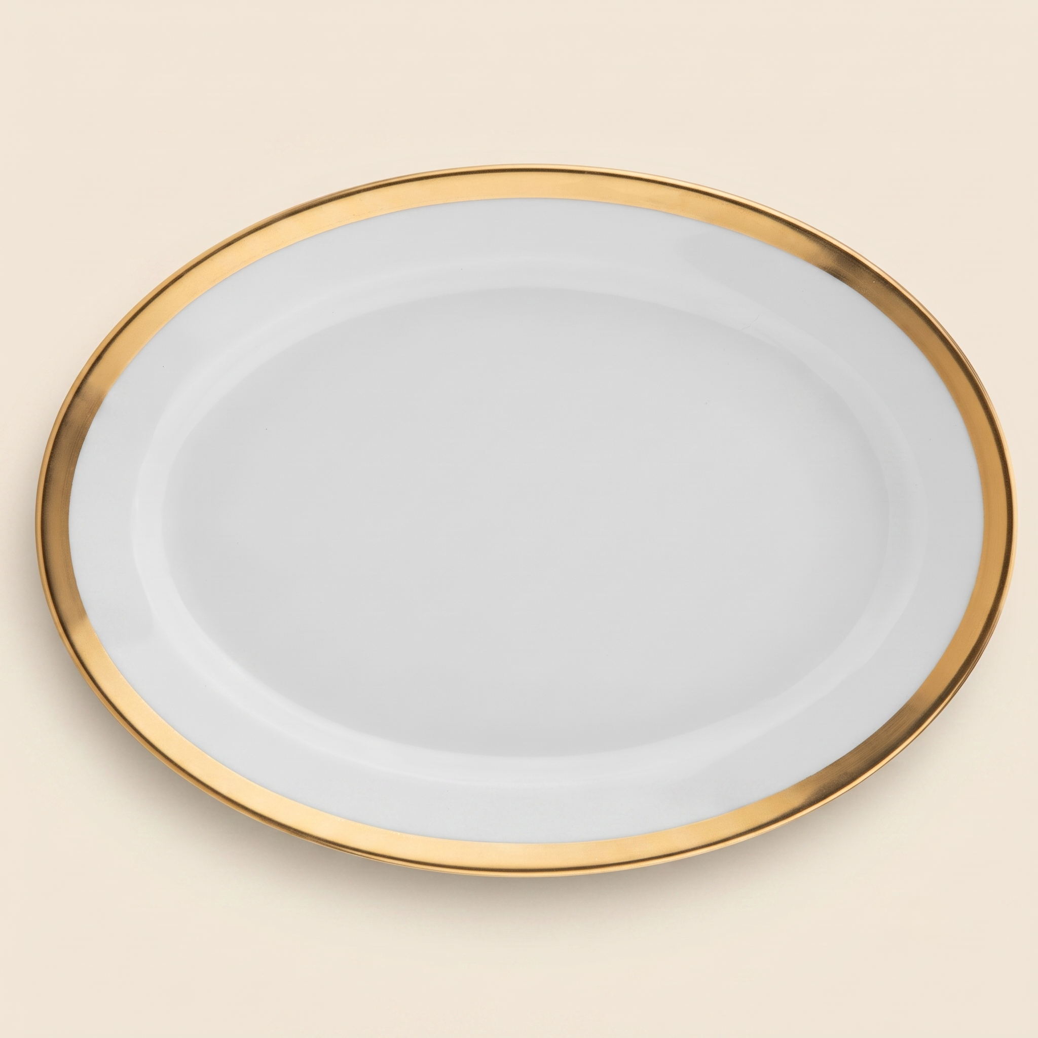 Gemini_Generated_Image_f38ik6f38ik6f38iffffffff Deva Large Oval Porcelain Serving Platter with Gold Rim - Image 1