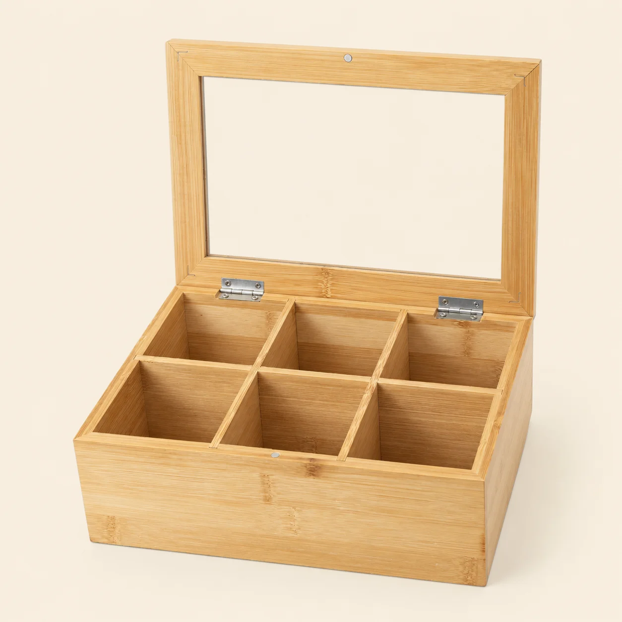 ChatGPT Image Aug 31, 2026, 01_34_34 PM Bamboo Tea Bag Organizer Box with 6 Compartments & Clear Lid - Image 1