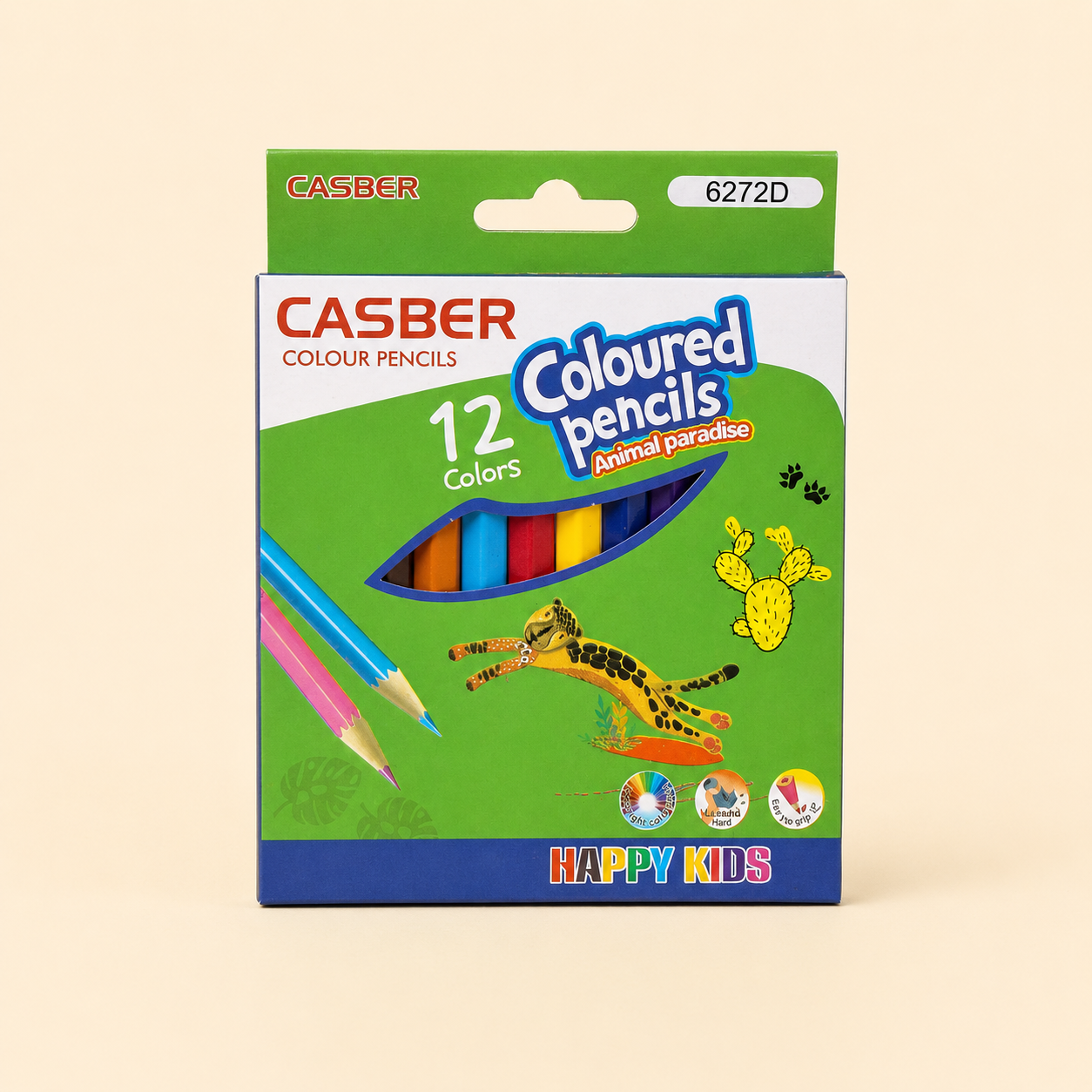 CASBER 12 Colors Colored Pencils Casber 6272D 12 Colored Pencils – Animal Paradise Drawing & Coloring Pencil Set for Kids - Image 1