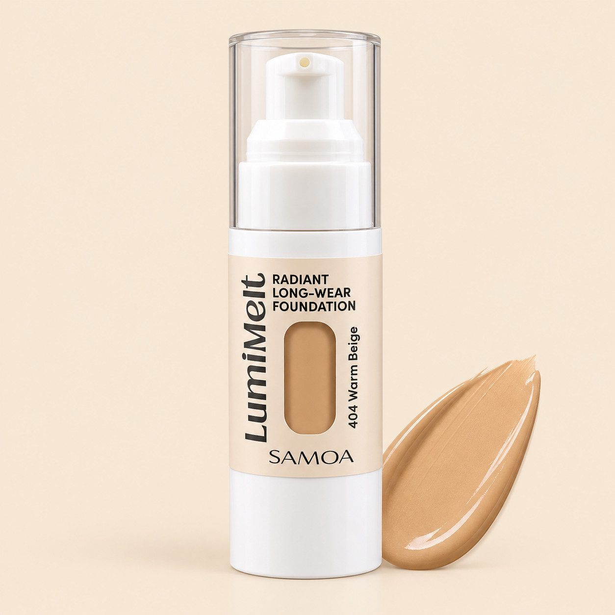 ChatGPT Image Sep 9, 2026, 10_35_56 AM (4) Samoa LumiMelt Radiant Long-Wear Foundation – 404 Warm Beige-30ml - Image 1