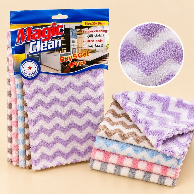 magic-clean-microfiber-cleaning-cloths-6pcs-30x30cm.png Cleaning Cloths, 6 Pieces – Magic Clean 30 × 30 cm - Image 1