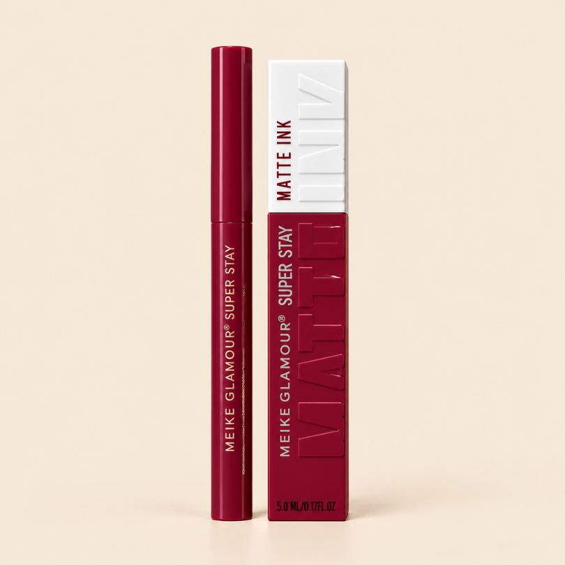 meike-glamour-super-stay-matte-ink-burgundy-lip-duo.png Matte Liquid Lipstick – MEIKE GLAMOUR Super Stay 5 ml - Image 1