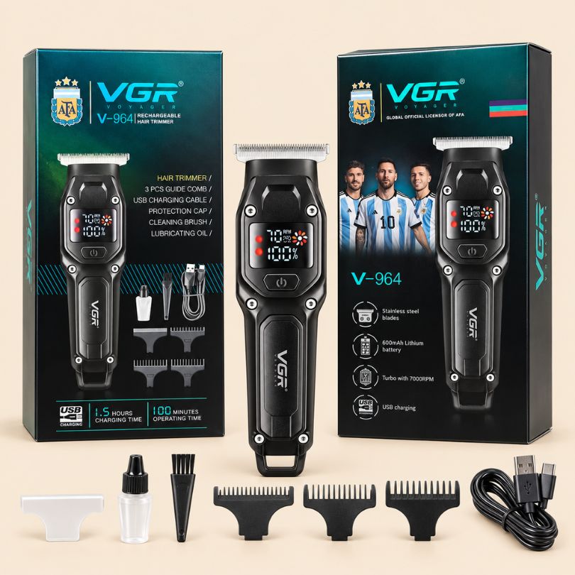 vgr-v964-rechargeable-hair-trimmer-usb-complete-kit Hair Trimmer with Rechargeable Battery – VGR V-964 - Image 1
